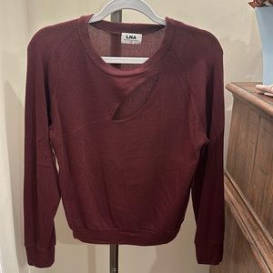 LNA super soft cut-out top in maroon